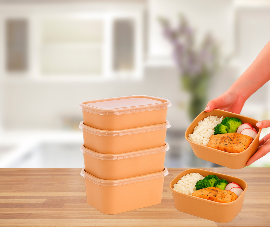 750ml Rectangular Kraft Bowl Yelai EcoTact