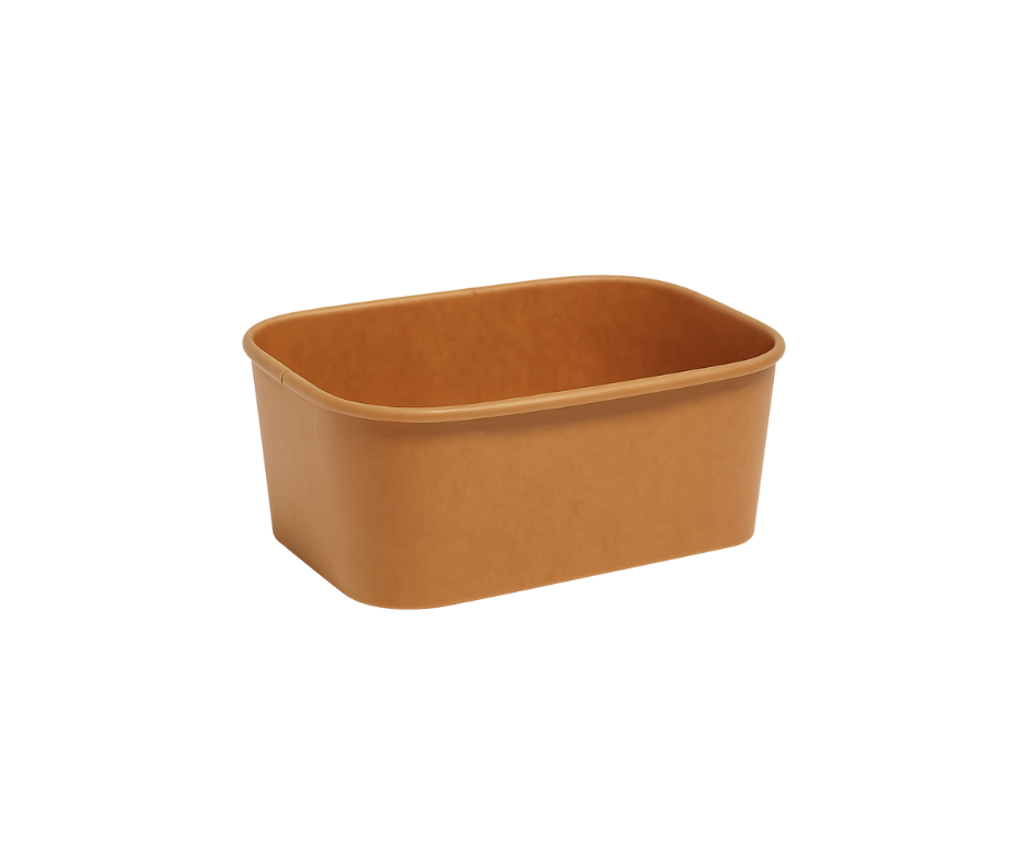 1000ml Rectangular Kraft Bowl Yelai EcoTact