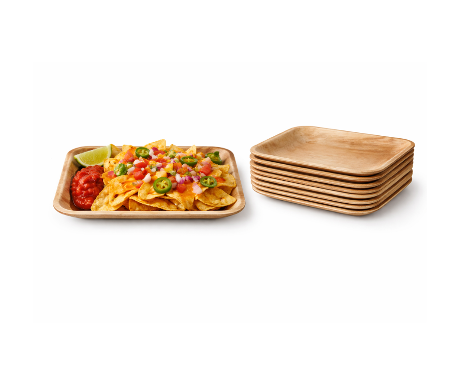 10''x6'' Rectangular Palm Leaf Serving Trays Yelai EcoTact