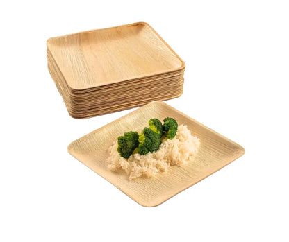 10″ compostable palm leaf square plates for weddings UK