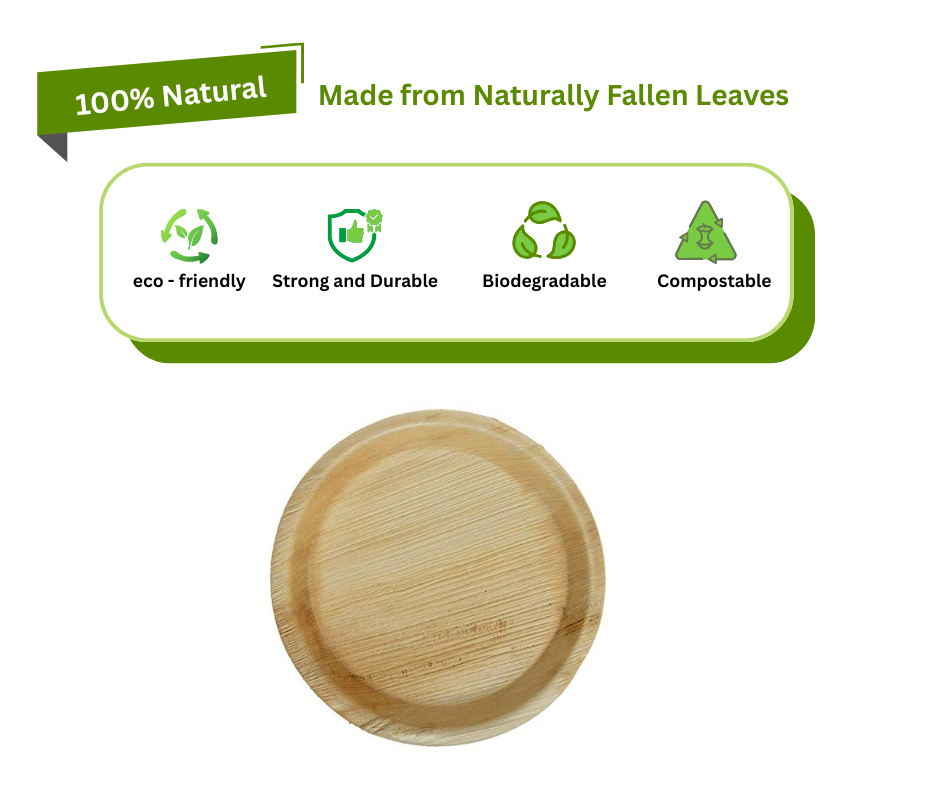 Eco-Friendly 12″ Deep (30 cm) Palm Leaf Plates – Compostable Yelai EcoTact