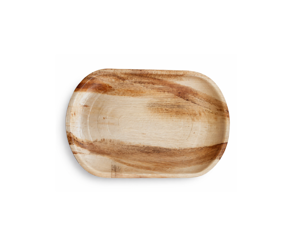 14''x10''  Oval Palm Leaf Serving Trays – Compostable Disposable Plater Trays Yelai EcoTact