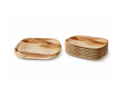 14''x10''  Oval Palm Leaf Serving Trays – Compostable Disposable Plater Trays Yelai EcoTact