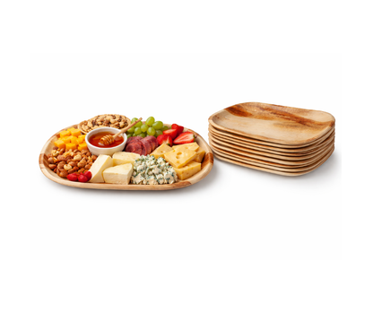 14''x10''  Oval Palm Leaf Serving Trays – Compostable Disposable Plater Trays Yelai EcoTact