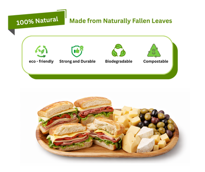 14''x10''  Oval Palm Leaf Serving Trays – Compostable Disposable Plater Trays Yelai EcoTact