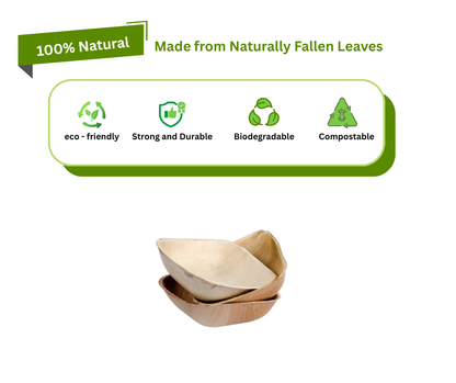 4″ Square Palm Leaf Bowls | Eco-Friendly & Biodegradable Yelai EcoTact