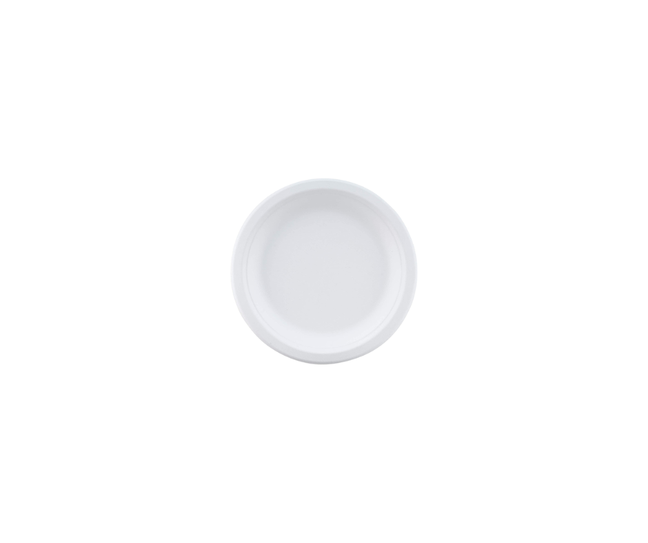 6” Small Round Sugarcane Plates | Compostable Bagasse Disposable Plates UK Eco Tabelware