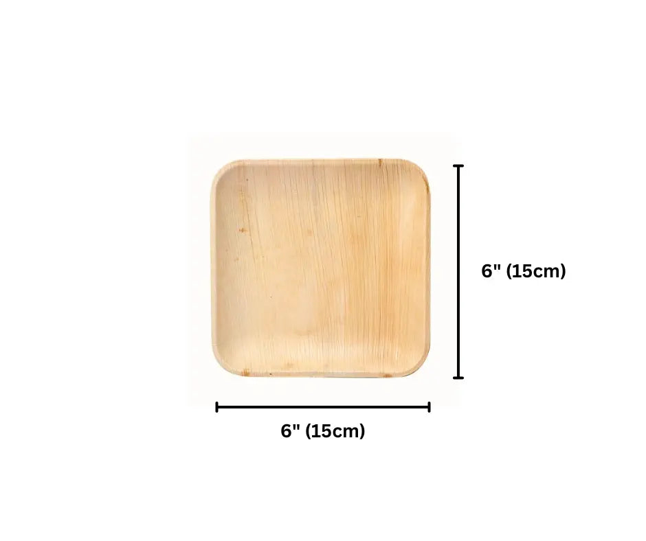 Eco Friendly Palm Leaf 6″ Square Plates Yelai EcoTact