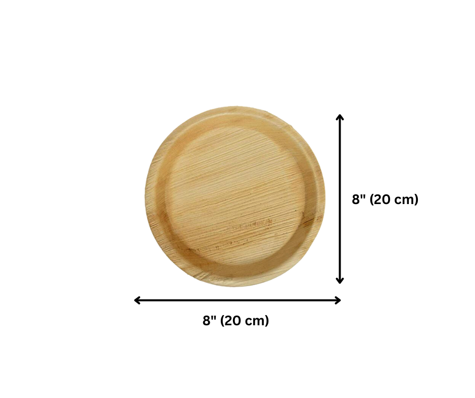 8" (20 cm) Deep Round Palm Leaf Plates | Eco Disposable Plates UK Yelai EcoTact