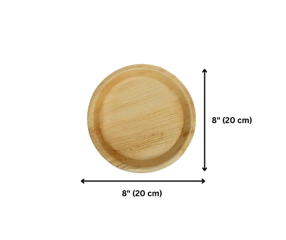 8" (20 cm) Deep Round Palm Leaf Plates | Eco Disposable Plates UK Yelai EcoTact