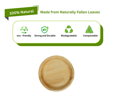 8" (20 cm) Deep Round Palm Leaf Plates | Eco Disposable Plates UK Yelai EcoTact