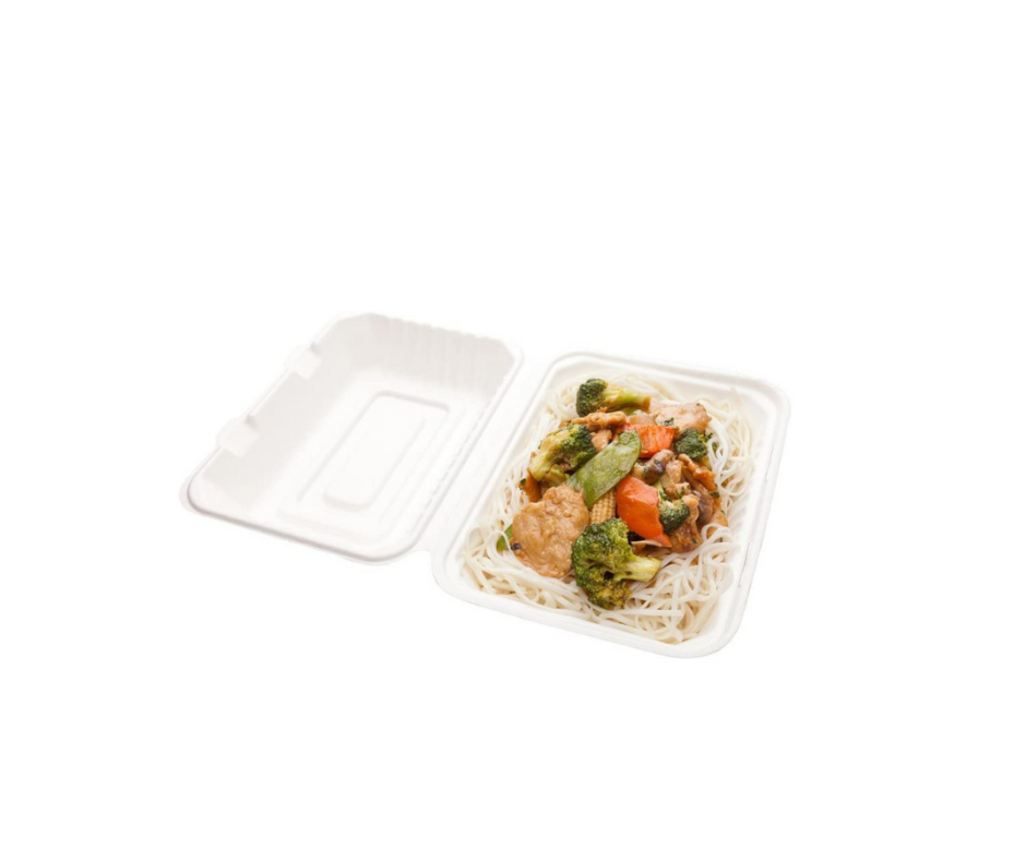 Bagasse Compostable Lunch Box 9x6 Inch Yelai EcoTact