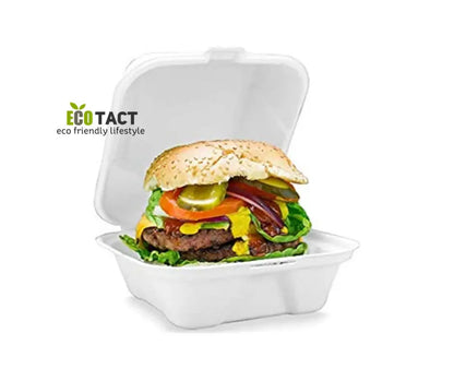 Bagasse Burger Box - 6 x 6" Yelai EcoTact