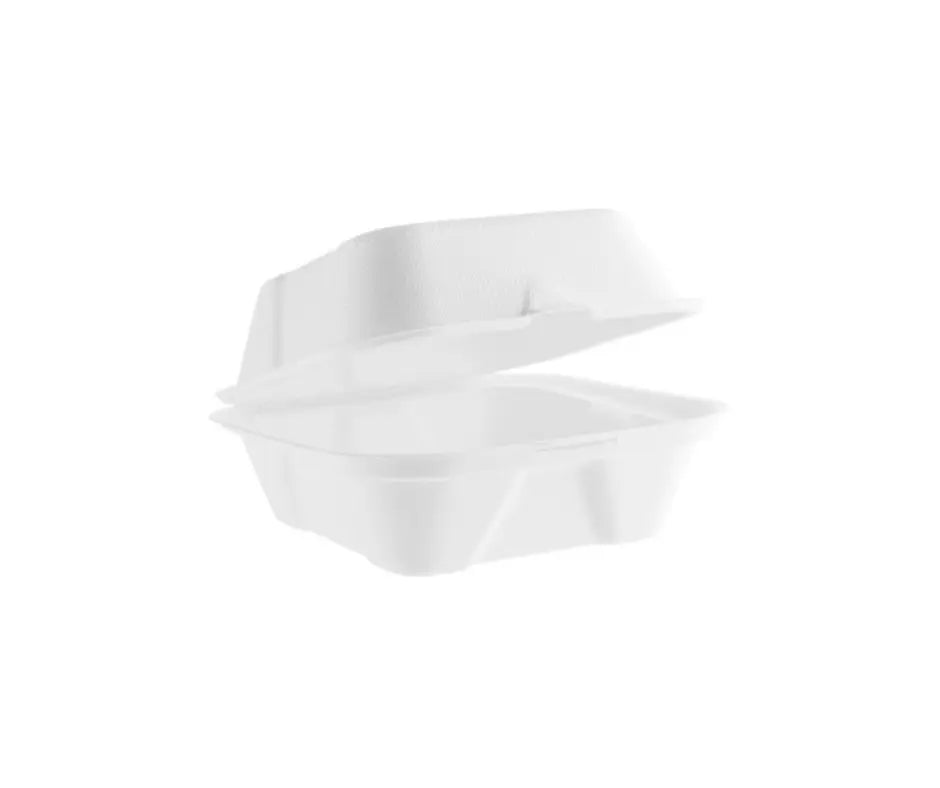 Bagasse Burger Box - 6 x 6" Yelai EcoTact