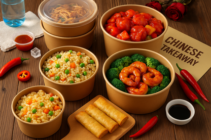 1000ml (32oz) Round Kraft Paper Bowls - Yelai EcoTact