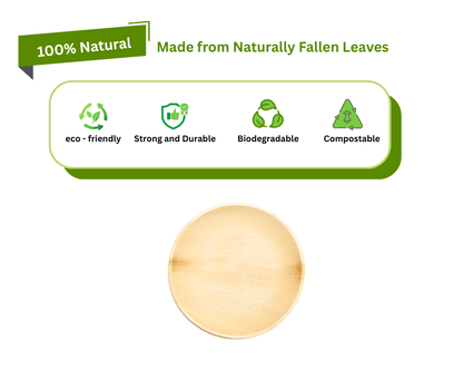 Eco Friendly Palm Leaf 7″ (18cm) Compostable Round Plates Yelai EcoTact