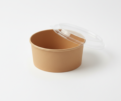 1000ml (32oz) Round Kraft Paper Bowls - Yelai EcoTact