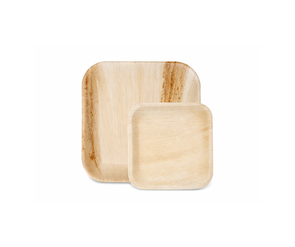 Palm leaf Square Plates 200 pack | 100 Large 10-inch Dinner Plates and 6-inch100 Small Appetizer Plates| for Dinner, Party & Wedding Eco Tableware