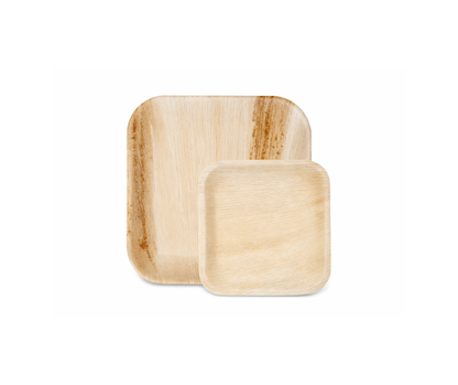 Palm leaf Square Plates 200 pack | 100 Large 10-inch Dinner Plates and 6-inch100 Small Appetizer Plates| for Dinner, Party & Wedding Eco Tableware