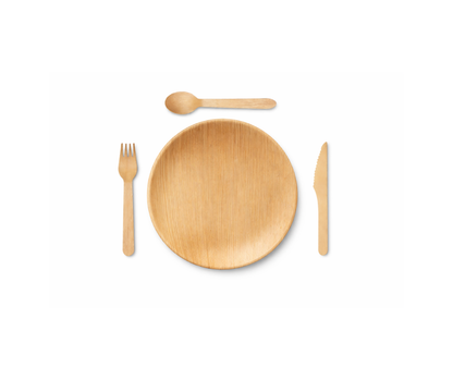 Palm Leaf Party Pack Round Plates and Cutlery 