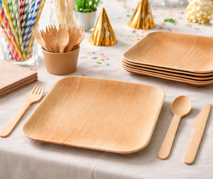 Square Party Pack - Plates and Cutlery Yelai EcoTact